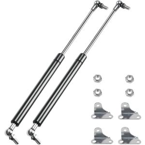 2 Pcs Gas Struts 15 Inch 120 lbs Prop Shock Lift Springs Rod Struts with L Mount Brackets for RV Camper Bed Truck Cap Camper Shell Boat Hatch Door Murphy Bed Heavy Toolbox Lid Heavy Duty Box Lid