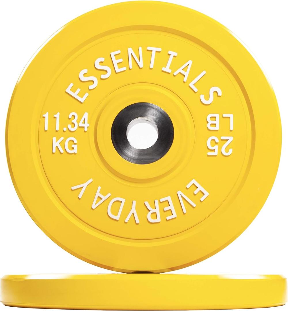 BalanceFrom Color Coded Olympic Bumper Plate Weight Plate, Style: 25lbs