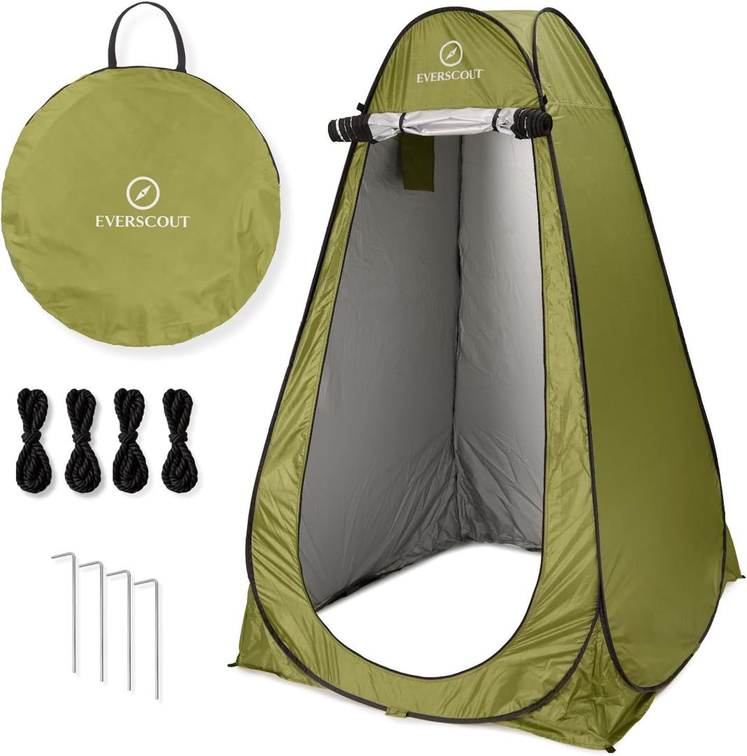 Upgraded Wider & 3 Window Portable Pop-Up Privacy Tent. Outdoor Shower, Toilet, and Changing Shelter. Water-Repellent, Compact, UV-Protective. Ideal for Camping, Beach, Hiking, and Festivals., 119.38 cm x 119.38 cm x 198.12 cm