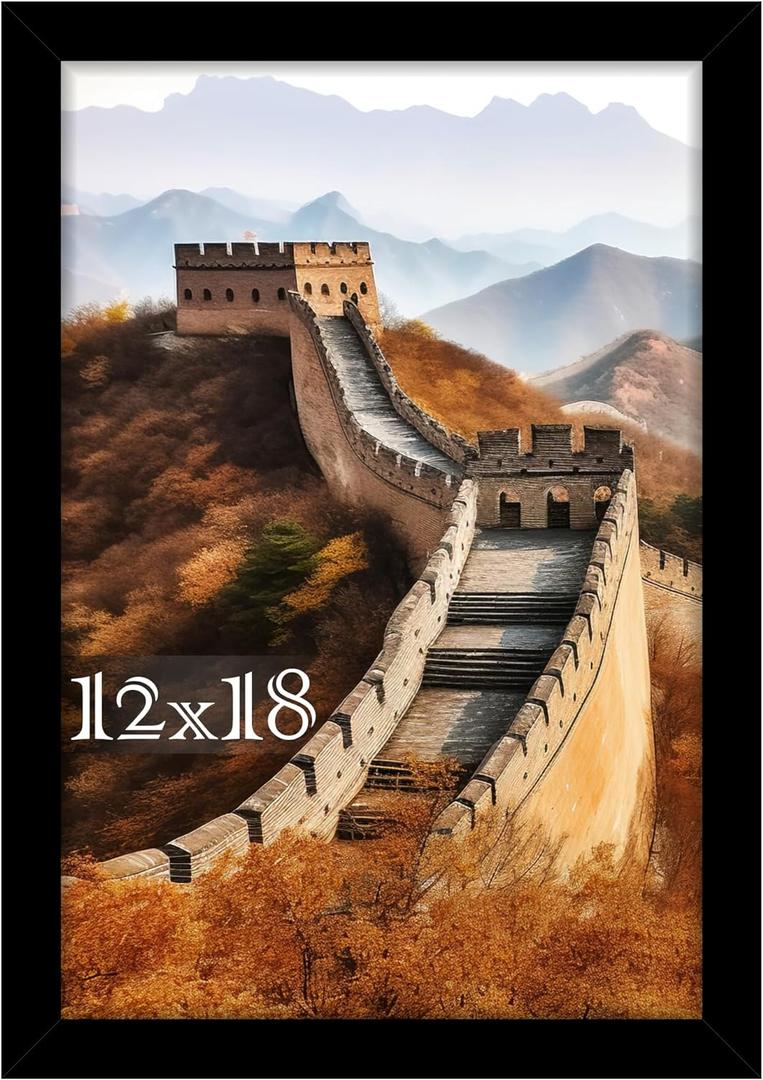 Picrit 12x18 Picture Frame, Photo Frame for Wall Mounting Display, Black