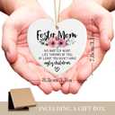 2 x Foster Mom Gifts Mothers Day Foster Mom Birthday Gifts for Mother from Daughter Son Ornament Keepsake Sign Heart Plaque Christmas Ornament