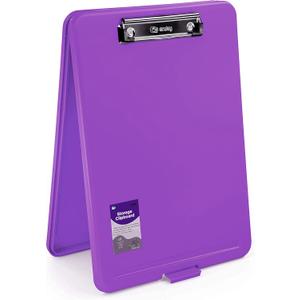 2 x Clipboard with Storage Purple, Letter Size Storage Clipboard with Compartments Case for Nurse Teachers Plastic Translucent Holds 100 Sheets Also Avail. in Green, Pink, Red, Blue, Grey, Black-by Enday