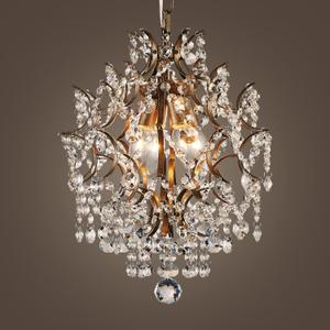 AGV LIGHTING CH007 Crystal Chandeliers, Modern Style Pendant Light Fixture with 1-E26-Light Socket, Perfect for Living Space, D13 x H16, Adjustable Chains 59", Brass Finish