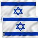 ANLEY Fly Breeze 3x5 Foot Israel Flag - Vivid Color and Fade proof - Canvas Header and Double Stitched - Israeli National Flags Polyester with Brass Grommets 3 X 5 Ft (2 Pack)
