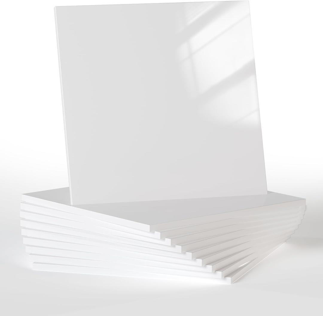 10pcs Marble Peel and Stick Backsplash Waterproof Wall Panels, Self Adhesive Marble Foam Tile, 11.8"x11.8" PVC Wall Panels for Bathroom, Kitchen, Living Room and Laundry Room (Pure White)