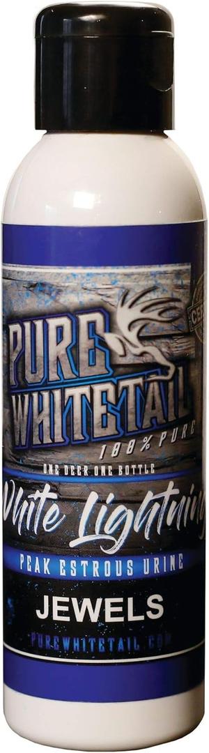 Pure Whitetail White Lightning Peak Estrous Urine | Doe in Rut Scent | Doe Pee Mock Scrape Scent | Estrous Doe Urine | Fresh Natural Deer Pee | 4 oz Bottle