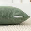 Kevin Textile Set of 2 Sage Green Pillow Covers 20 x 20 Inch Spring Farmhouse Boho Decorative Throw Pillow Covers Linen Cushion Covers for Sofa Couch Dcor