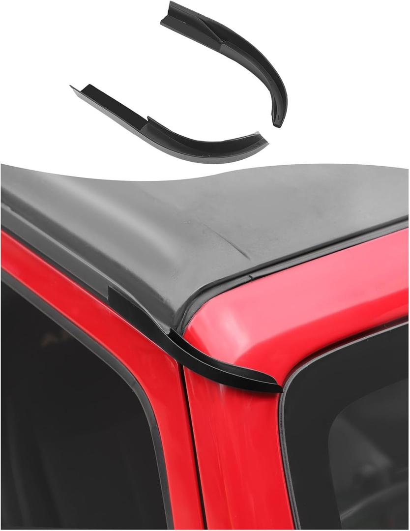 Hoolcar Hardtop Rain Diverter Drip Rail Extension Rain Gutter Compatible with Jeep Wrangler JK JKU 2011-2017, Exterior Accessories