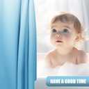 OLANLY Luxury Sky Blue and White Ombre Shower Curtain Sets with 12 Hooks, Waterproof and Washable Decorative Shower Curtains for Bathroom, 72x72 Inches