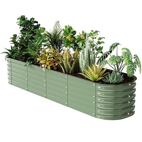 FarmGeo Raised Garden Bed Kit 8×2×1.4 FT Magnesium-Aluminum-Zinc Stainless Steel Metal Planter Box for Planting Outdoor Plants Vegetables(Light Green) FarmGeo Raised Garden Bed Kit 8×2×1.4 FT Magnesium-Aluminum-Zinc Stainless Steel Metal Planter Box for Planting Outdoor Plants Vegetables(Light Green)