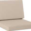 idee-home Outdoor Chair Cushions for Patio Furniture, Outdoor Seat Couch Cushion, Waterproof Hampton Bay Deep Seat Replacement Cushions for Garden Lawn Backyard Deck, 28.5 x 28.5 Beige