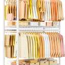 ULIFHOME Rolling Clothes Rack, Clothing Racks for Hanging Clothes, White