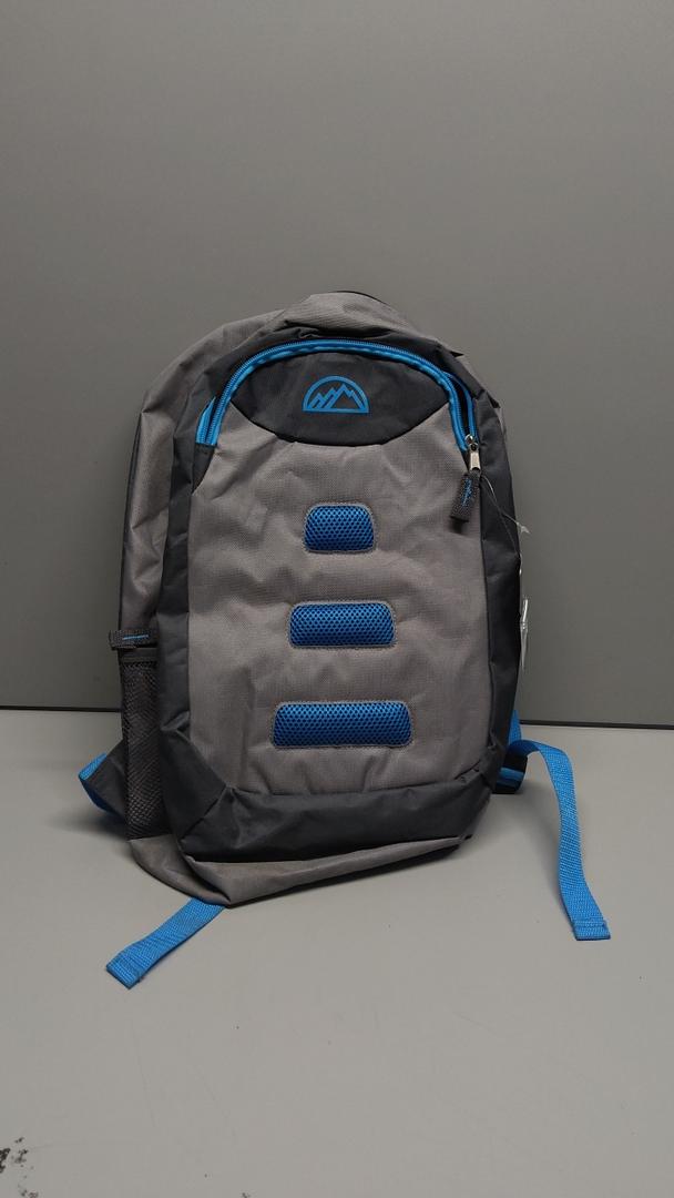 Colorful Big Backpack for School Kids, Multi Pocket Backpack for Elementary, Middle School Girls, Boys with Padded Straps (Navy/Grey)