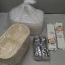 50 Sets 34oz Compostable Paper Containers - 2 Comp, Microwave&Leak-Proof with Lids/Spoons - Oil-Proof for Lunch/Catering/Takeout, BPA-Free Sugarcane Fiber Supplies for Lunch, Party, Takeout