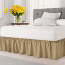 CGK Unlimited Linen Twin Bed Linen Brown  Bed Skirt 