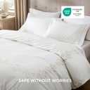 Bedsure 100% Cotton Percale Duvet Cover King, Luxury Hotel Duvet Cover, Curly Frame White Comforter Cover, PureWoven Breathable & Lightweight Bedding Set for All Season, 3 Pieces, 104"x90"