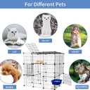 Oneluck 3-Tier Cat Cages Indoor Enclosure DIY Cat Playpen Catio Detachable Metal Wire Kennels Cats Crate Large Extra Exercise Place Ideal for 1 Cat,35.4 Inches