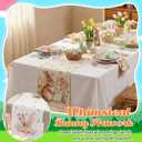 2 x Gilprop 2 Pcs Easter Table Runner 13 x 72 Inch Bunny Rabbit Flower Table Runner Spring Backdrop Banner Seasonal Holiday Kitchen Supplies Easter Decorations for Home Dining Decor