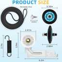 DC97-16782A Dryer Parts Repair Kit for Samsung Dryer Roller Replacement,with DC93-00634A Idler Pulley, 6602-001655 Dryer Belt, DC61-01215B Spring