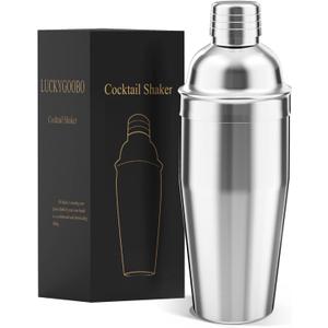 Cocktail Shaker,24 oz Martini Shaker,Drink Shaker Built-in Strainer,Professional Stainless Steel Margarita Mixer,Bartender Kit Gifts.