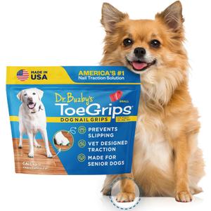 Dr Buzby's Small ToeGrips for Dogs - Instant Traction on Wood/Hardwood Floors - Anti Slip Relief - Grippers for Senior Dogs - Stop Sliding Instantly - Rubber Nails for Paws - 1 Pack (20 Grips)