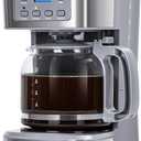 Taylor Swoden 12-Cup Programmable Coffee Maker, Regular & Strong Brew Drip Coffee Machine for Home and Office, Glass Carafe, Pause & Serve, Auto Shut Off, Gray & Stainless Steel