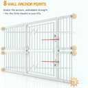 74.8" Extra Tall pet Gate,29.5-51.6" Wide cat gate for Doorway Pet Gate with Cat Doors NO Drilling Pressure Mount Kit for Cats and Dogs Indoor Doorways liveing Room BedroomWhite
