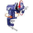 WORKPRO Dual Jaws Table Vise 2.5" & 1.5", 360° Swivel Clamp-On Bench Vise for Woodworking, Metalworking, DIY, Multi-position Small Portable Vise, Mini Vice Clamp for Workbench, Golf Club Regripping