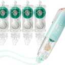 2 x Double-Sided Tape Roller, 0.24In16.4Ft, 360 Rotating Head, Refillable Core, Retractable Tape Dispenser for Scrapbooking and Crafts(Blue1 Main Body+ 4 Replacement Refills)