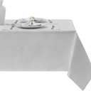 Rectangle Fancy Metallic Sparkling Snowflake Christmas Fabric Table Cloth red Hunter Gold Navy White Silver No-Iron Soil Resistant Woven Holiday Table Cover(White Silver/60x84Inch)