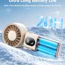 Aecooly Mighty Portable Handheld Fan | 20H Max Cooling Time | 3 Flexible Modes | 5 Speeds Wind | Battery Level Display | USB Rechargeable Mini Personal Battery Powered, Gifts for Women, Travel -Beige