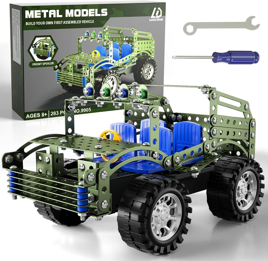 Lucky Doug Building Toys Model Truck Set - 283 Pieces STEM Project Building Toys for Kids Ages 8-12, Assembly Engineering Model Car Kits Toys Birthday Gift for Kids Boys Girl 8 9 10 11 12-16 Years Old