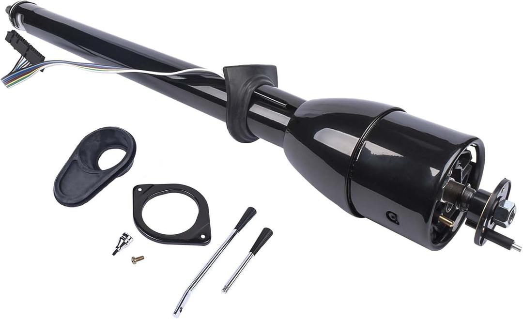 GELUOXI Replacement for GM 35 Inch Tilt Manual Steering Column Floor Shift Hot Rod Replacement for 1967-1972 Chevy GMC C10 C20, Stainless Steel Black Coating