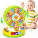 Learning Toys for 1 2 3 Year Old Boy Girl, Spin and Sing Alphabet Zoo with Sounds for Toddler 1-3, Educational Development Toy for Kid, Christmas Birthday Gifts for Baby 12-18 Months+ (Green)