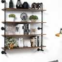 ROGMARS Floating Shelves for Wall,Solid Wood Shelves Industrial Pipe Shelving 36inch for wall Decor,Kitchen,Living Room, 9.8D x 36W x 51H in