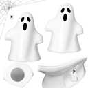 2 Pack Toilet Bolt Caps Decorative Toilet Bolt Screw Covers Ceramic Cute Bathroom Decor Fun Themed Gadgets Bathroom Replacement Parts (White)