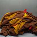 Funziez! Adult Onesie Halloween Costume - Animal Dinosaur Shark - Unisex Plush 5 Piece Cosplay Suit, Men and Women (Medium, Brown, Yellow & Orange)