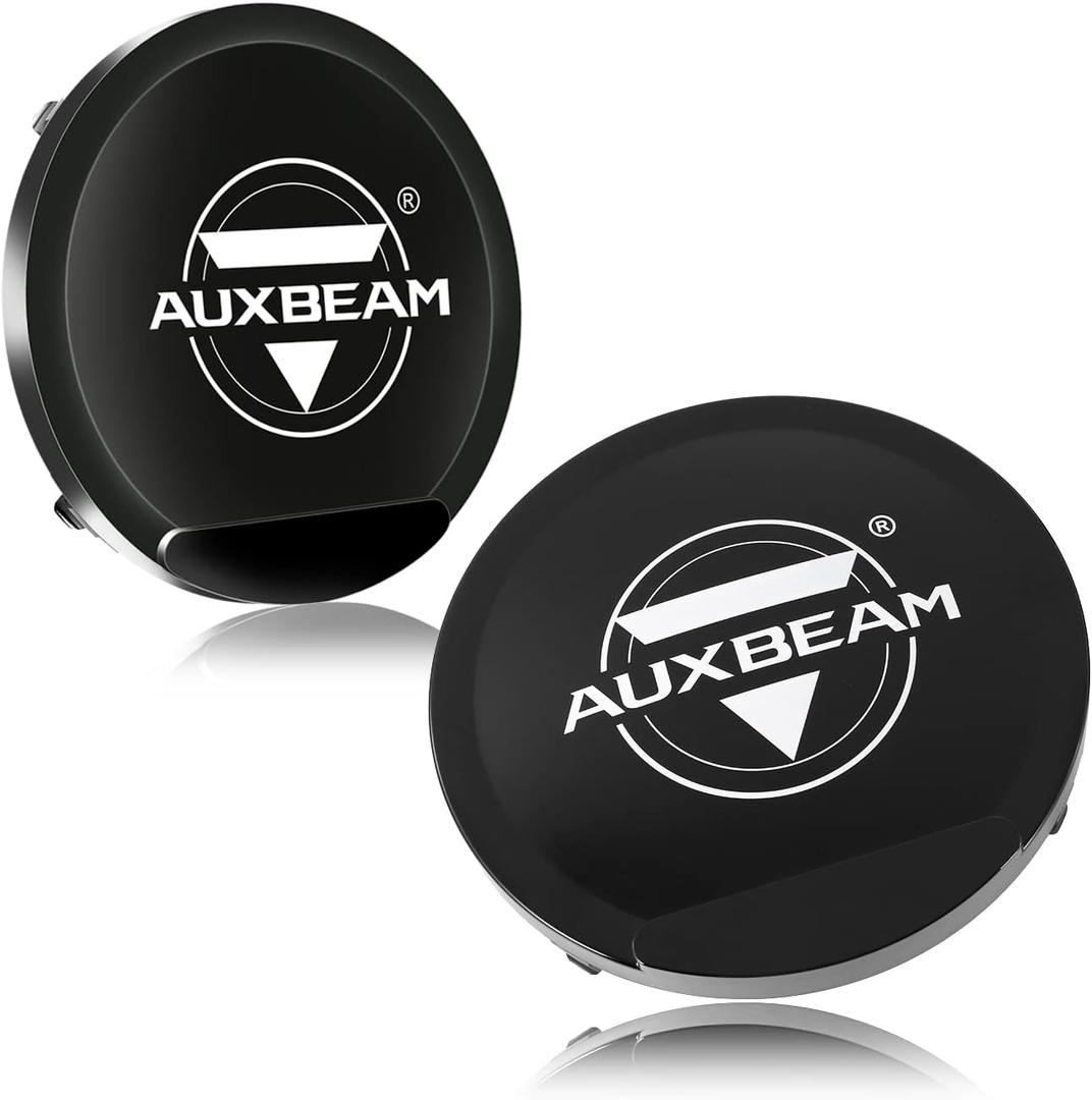 Auxbeam 7 Inch Black Protective Light Covers, Round Offroad Light Shield, Street Road Compliant, 7" Diameter Lens Cap, Snap-On Design, 2 Packs