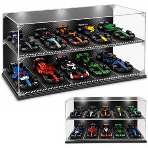 10-Car 2-Tier Acrylic Display Case for Lego Speed Champions F1 Cars