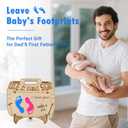DIY Baby Footprint Art Craft Kit for Fathers, Personalized First Father's Day Gifts from Baby for New Dad, Birthday Gift for Newborn Footprint Sign Kit, DIY Baby Keepsake Sign Plaque (Toolbox)