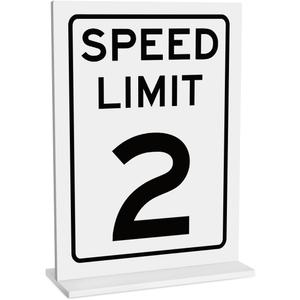 Race Car Birthday Decor, Speed Limit 2 Sign, Fast One, Race Car Birthday Party Decorations, 6x8 Inches Acrylic Sign With Stand, Let's Go Racing Party Supplies for Boy Race Fans
