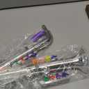 Amylove Set of 2 Toy Saxophone and Clarinet for Kids Toddlers Plastic Instruments Fake Music Toy Portable Early Educational Toys Teaching Songs Musical Gifts(Silver)