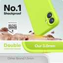 LOVE 3000 Designed for iPhone 16 Case, Premium Silicone with [Soft Anti-Scratch Microfiber Lining] Shockproof Protective Phone Case for Men Women Girls 6.1", Fluorescent Green