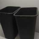 Amazon Basics Small Trash Can, Rectangular Commercial Office Wastebasket, 3 Gallon (Pack Of 2), Black