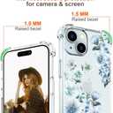 Hungo Compatible for iPhone 15 Plus Case Floral Flower Cute Clear Design, Girly for Women Girls Floral Transparent Blue Anemones