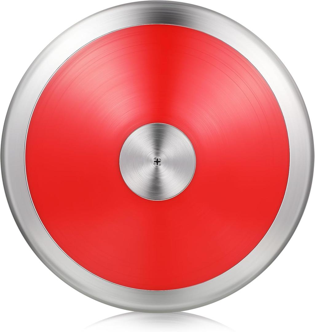 Syhood Throwing Discus Nylon Plastic Iron Training Discus Athletic Track and Field Equipment for High School Outdoor Sports Training Practice Boys Men Women (2 Kg, Red)
