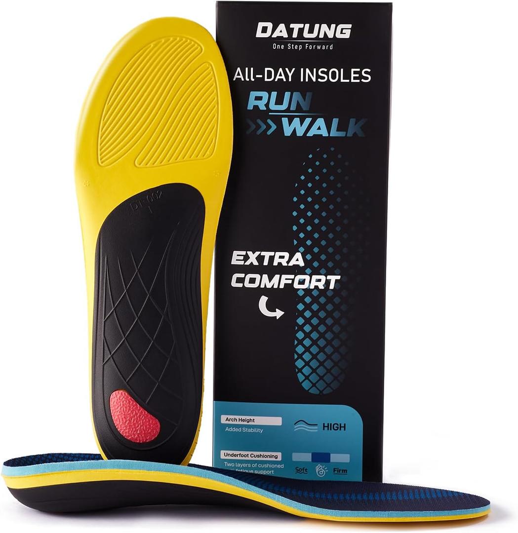 All-Purpose High Arch Support Insoles for Men，230+ lbs Plantar Fasciitis Heavy-Duty Orthotic Inserts for Work Boots & Shoes, Flat Feet Orthotic Insert, Professional Grade Shoes Insoles Size 11-11.5