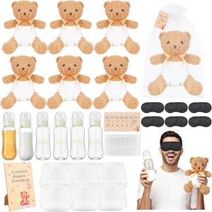 37 Pcs Bear Bottle Chug Baby Shower Games for Baby Bottles Juegos Para Game Diapers Changing for Gender Reveal Prizes Gifts for Adults