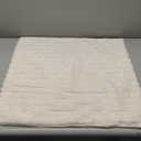 Decorative Throw Pillow with Inserts, Set of 2 Soft Faux Fur Throw Pillows, Square Boho Striped Pillow for Couch, Bed, Sofa Decor(Beige, 18" x 18")