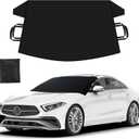 EcoNour Windshield Cover for Ice and Snow - Universal Fit for Car, SUV, Truck, Heavy Duty 600D Oxford Fabric Frost Protector for Ice & Sleet, Includes Anti-Theft Straps, Medium (69"x42")